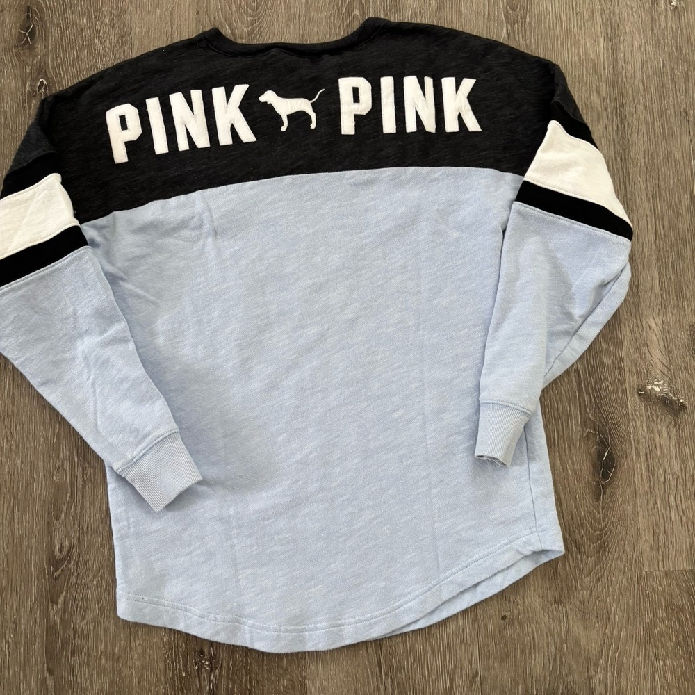 Victoria's Secret Pink Sweatshirt Women's S Lavender Gray Lace Up Pullover - Picture 5 of 9